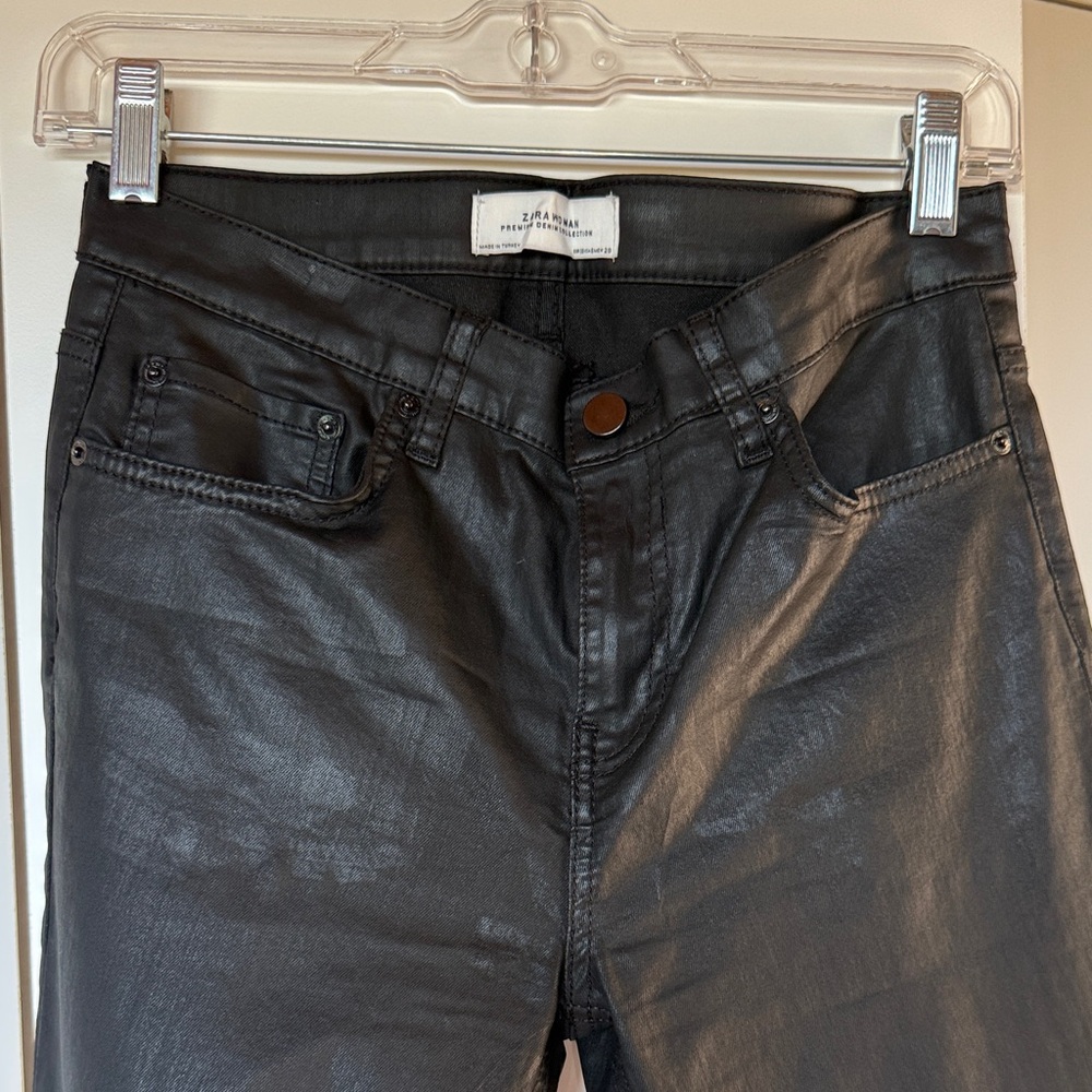Zara Black Coated Jeans - Size 4/6